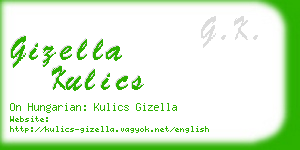 gizella kulics business card